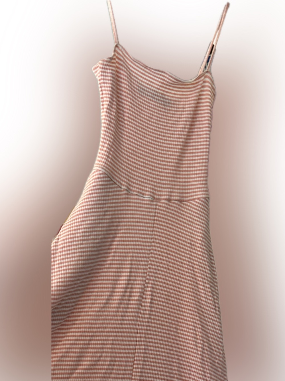 Sleeveless pink stripe fit & flare dress